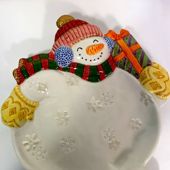 FITZ AND FLOYD CLASSICS CERAMIC FROSTY SNOWMAN  PLATE Wall Hanging. - Picture 3 of 10